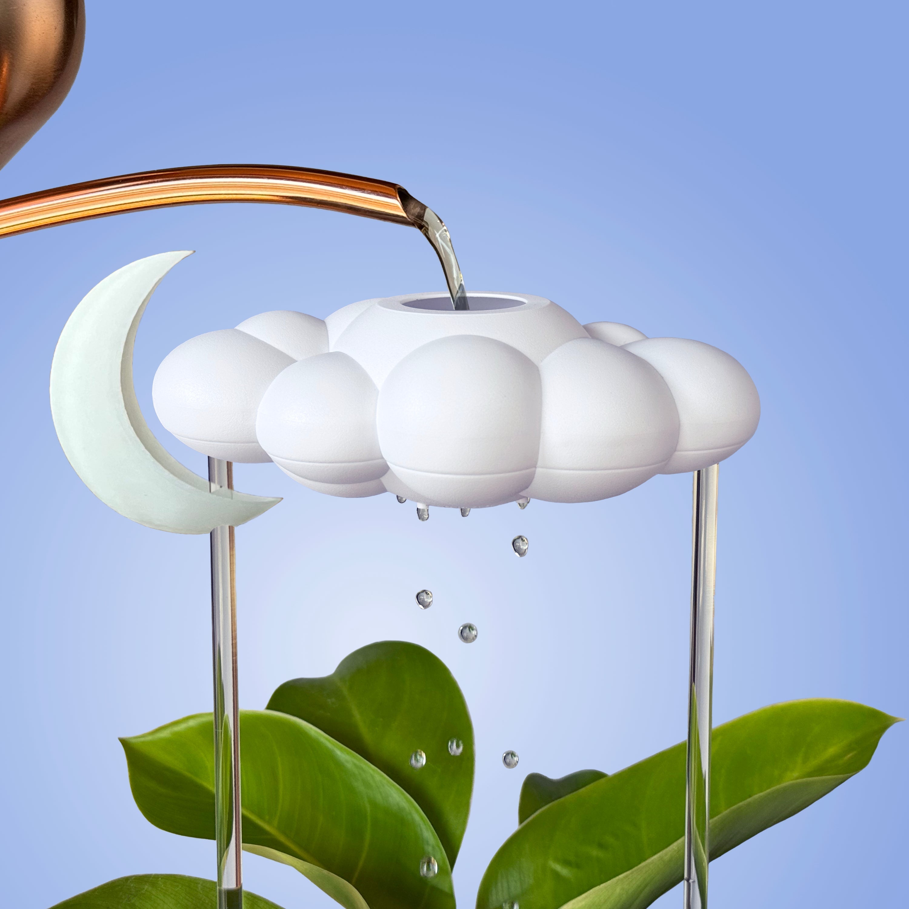 Original Dripping Rain Cloud with Glow in the Dark Moon Charm The Cloud Makers