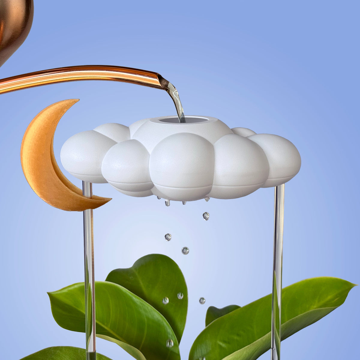 Original Dripping Rain Cloud with Moon Charm The Cloud Makers