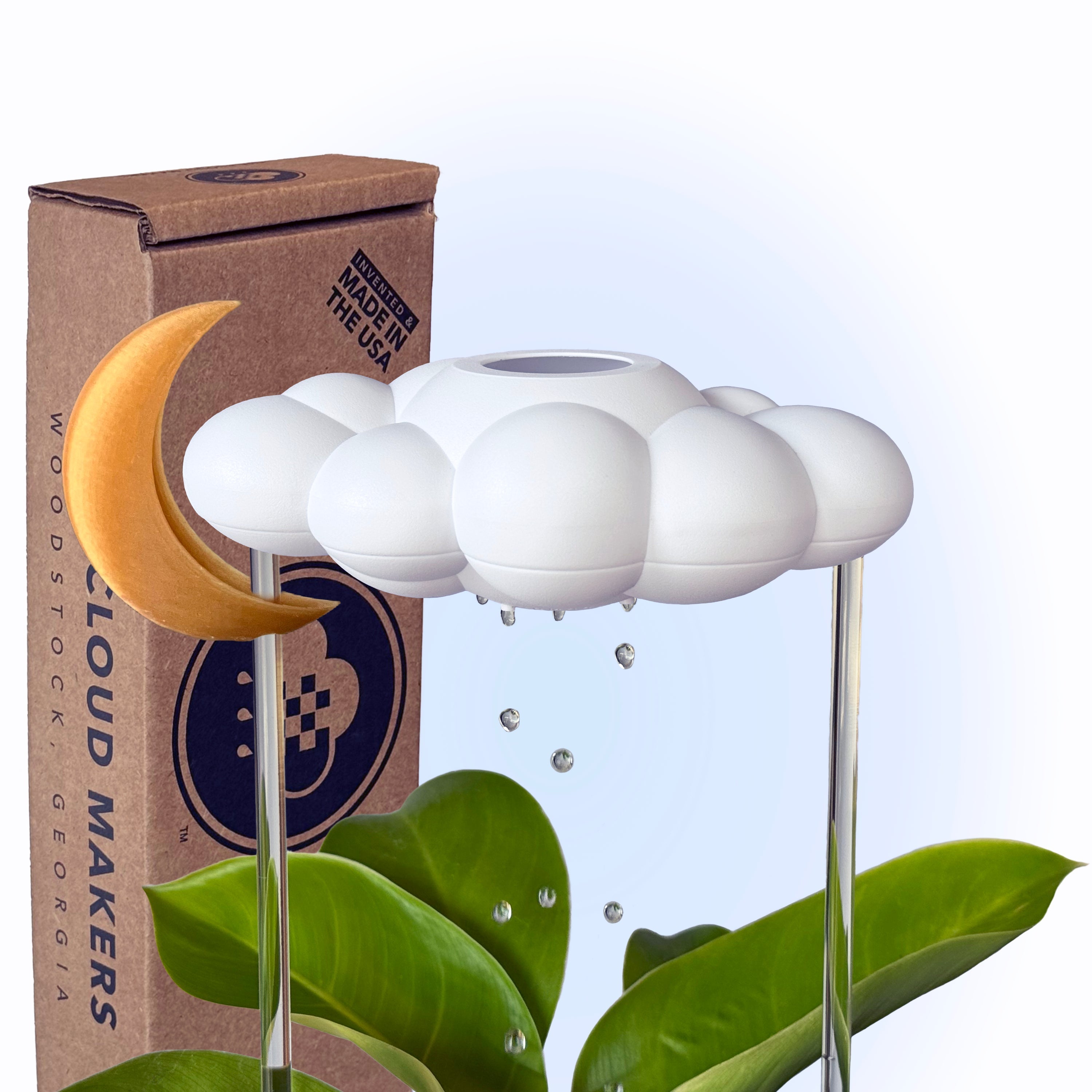 Original Dripping Rain Cloud with Moon Charm The Cloud Makers