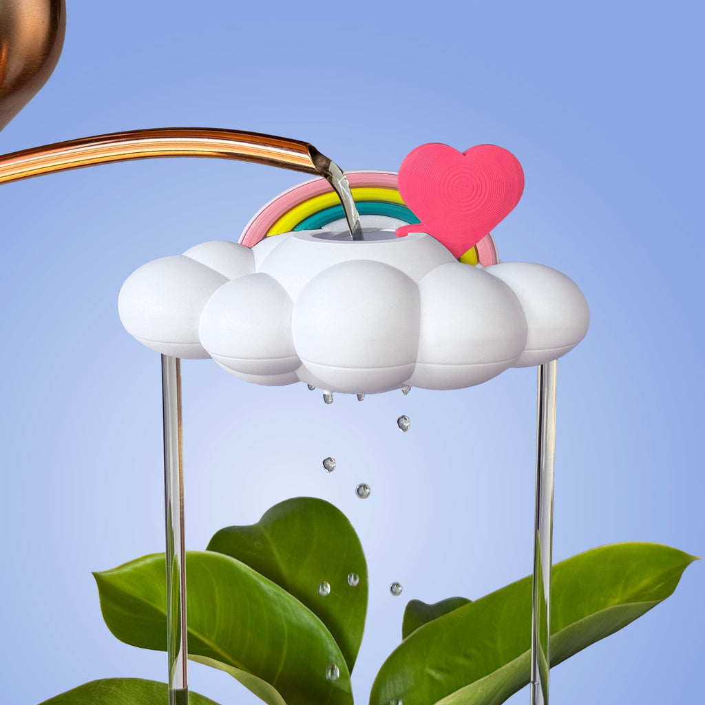 Original Dripping Rain Cloud with Pink Heart and Pastel Rainbow Charms The Cloud Makers