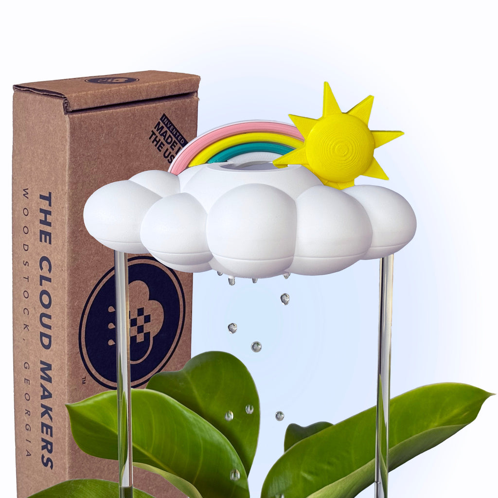 Original Dripping Rain Cloud with Sun and Pastel Rainbow Charms The Cloud Makers