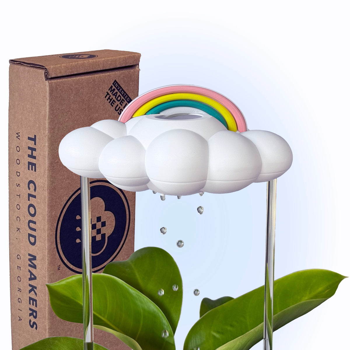 Original Dripping Rain Cloud with Pastel Rainbow Charm The Cloud Makers