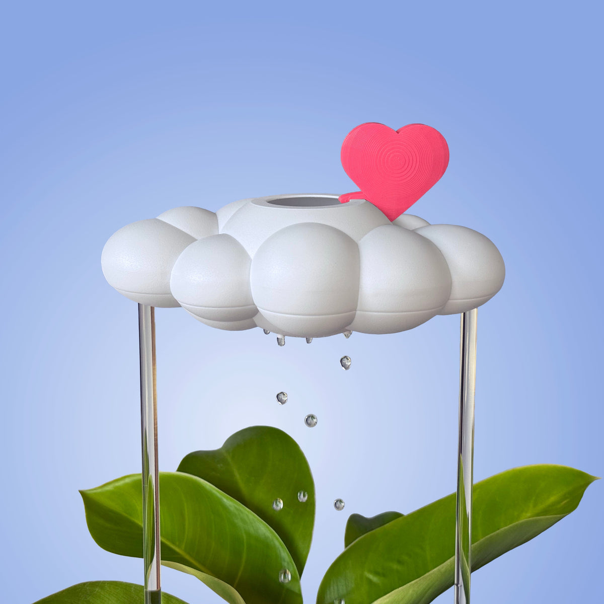 Original Dripping Rain Cloud with Pink Heart Charm The Cloud Makers