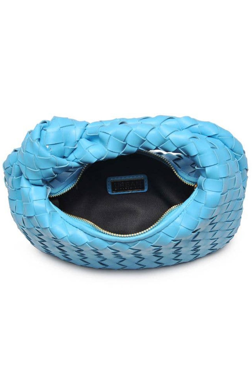 Blue Woven Vegan Leather Clutch -clearance Pretty Little Patriot