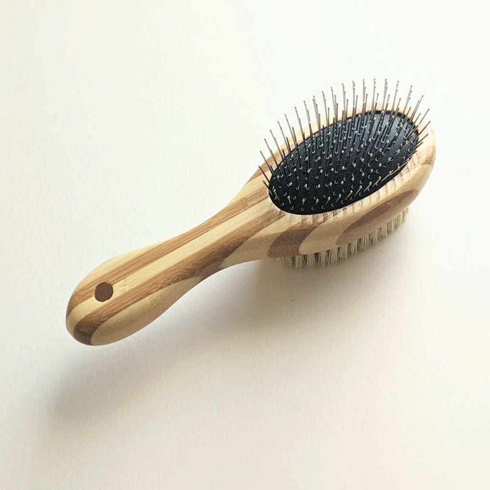 Two-Sided Pet Brush – Bristle & Wire for Shedding & Detangling Tilley + Me