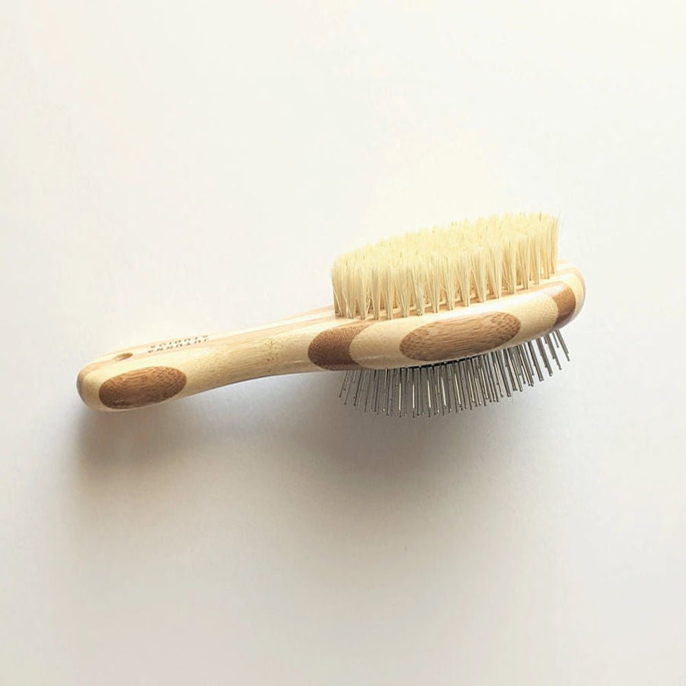 Two-Sided Pet Brush – Bristle & Wire for Shedding & Detangling Tilley + Me
