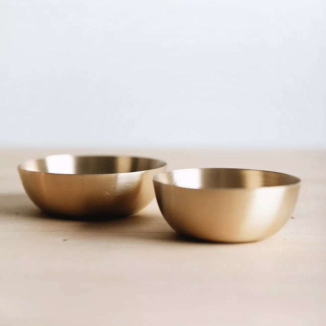 Mini Brass Serving Bowls – Elegant & Handcrafted Tableware Set Tilley + Me