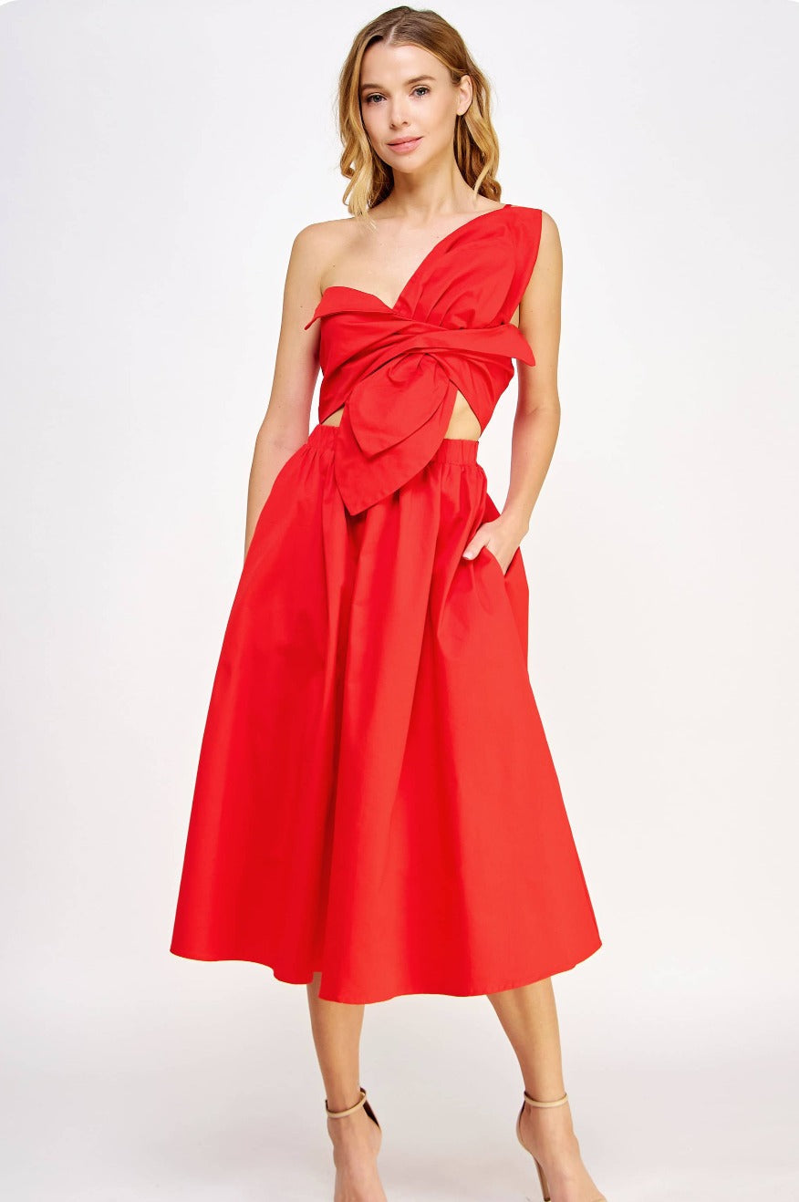 Red Knotted Bow Dress Pretty Little Patriot