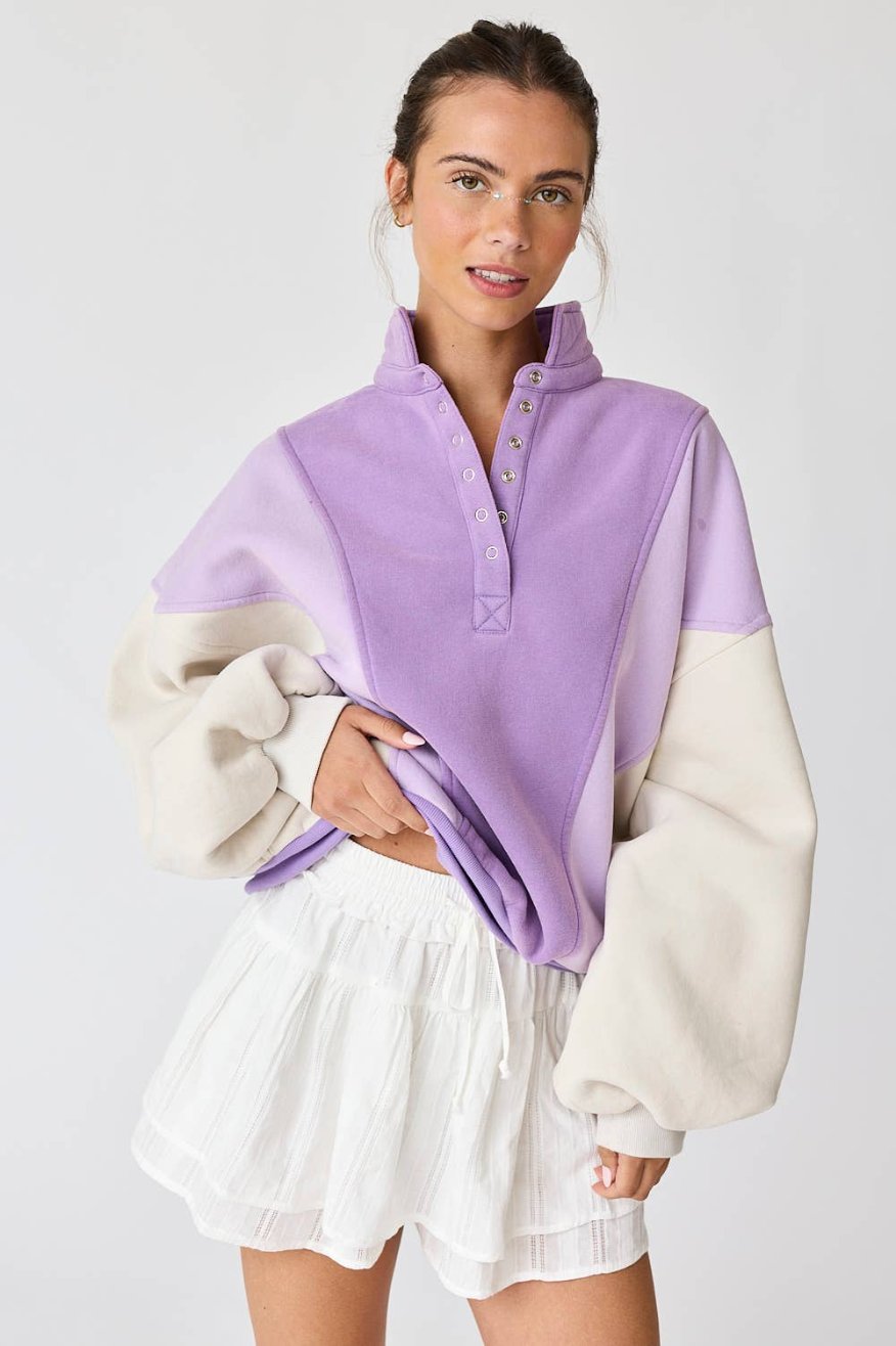 Lavender Color Block Sweatshirt Pretty Little Patriot
