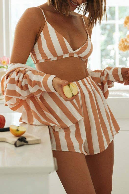 Tan Cape Cod Stripe Set Pretty Little Patriot