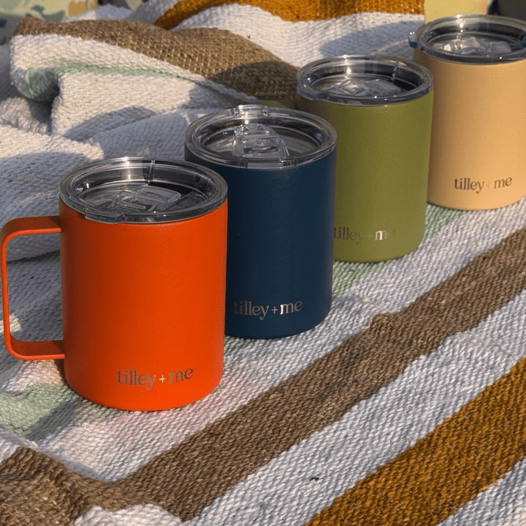 Camping Mug Stainless Steel Tumbler – Insulated Hot and Cold Beverage Mug Tilley + Me