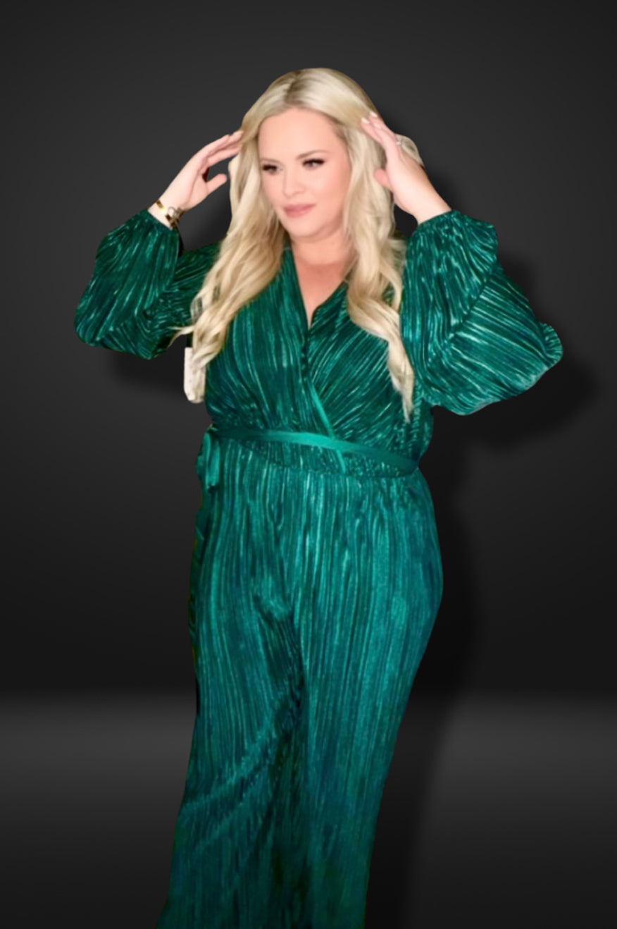 Plus Size Emerald Green Jumpsuit -clearance Pretty Little Patriot