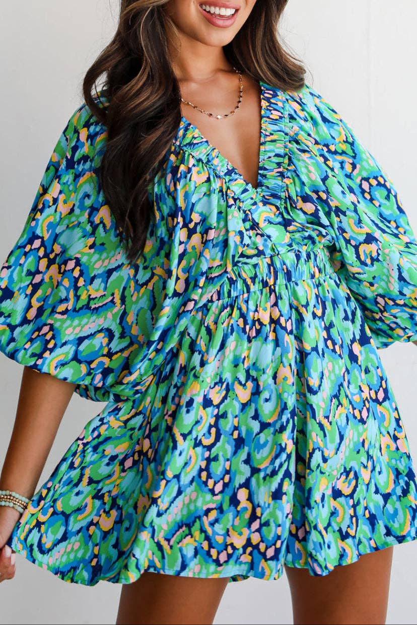 Blue & Green Malibu Romper Pretty Little Patriot
