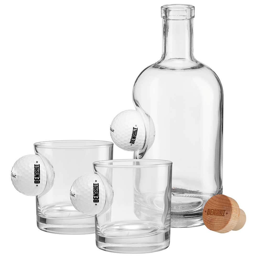Golf Ball Decanter and Rocks Glass Set BenShot