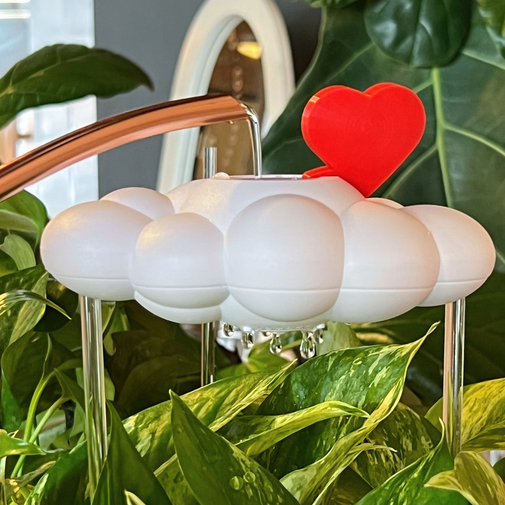 Original Dripping Rain Cloud with Red Heart Charm The Cloud Makers
