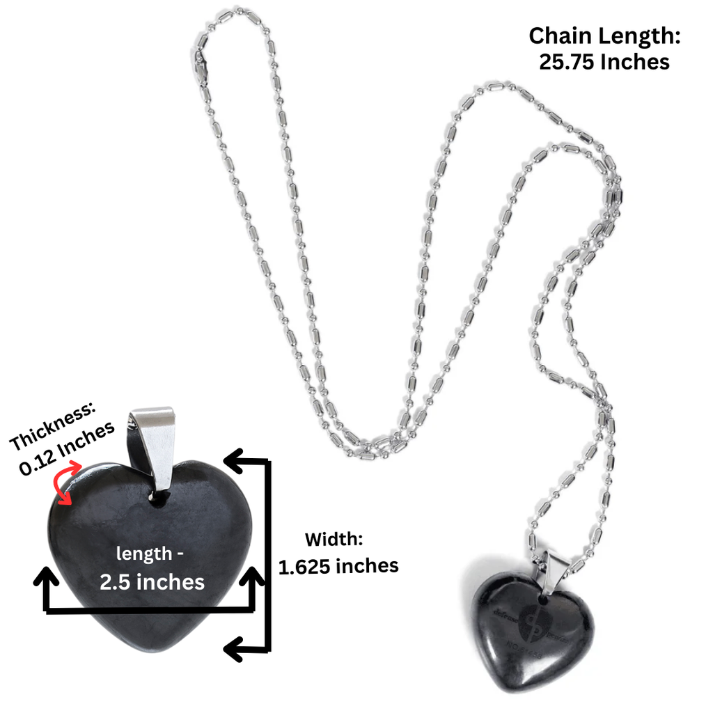 Heart EMF Defense Pendant - 100% Shungite Stone Your Emf Shield