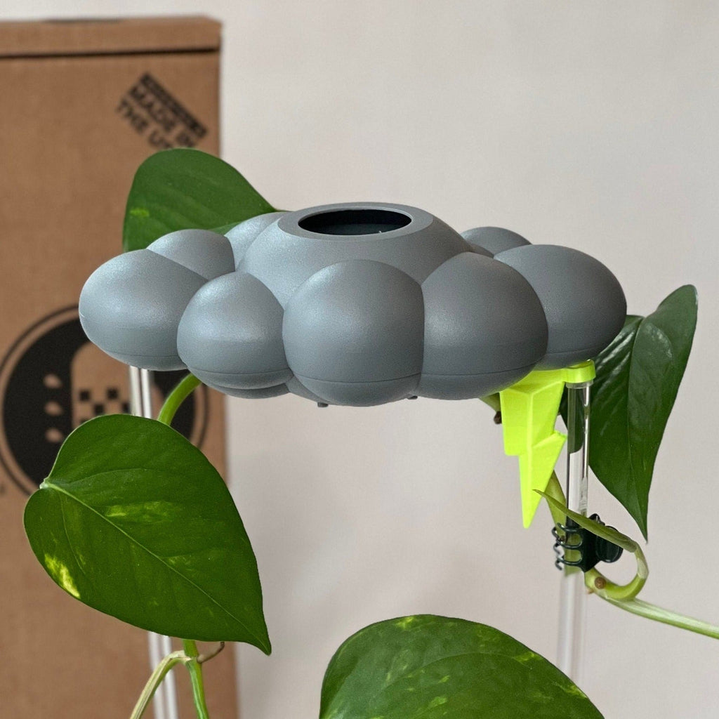 Stormy Dripping Rain Cloud with Neon Lightning Bolt Charm The Cloud Makers