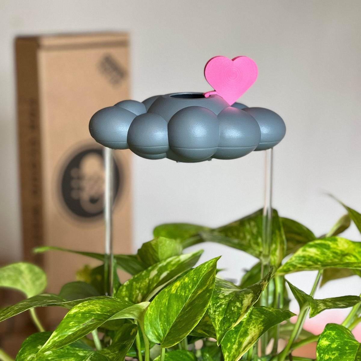 Stormy Dripping Rain Cloud with Pink Heart Charm The Cloud Makers
