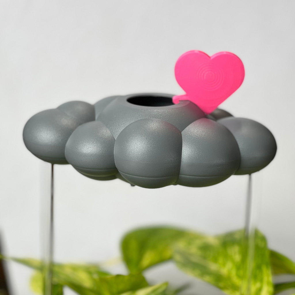 Stormy Dripping Rain Cloud with Pink Heart Charm The Cloud Makers