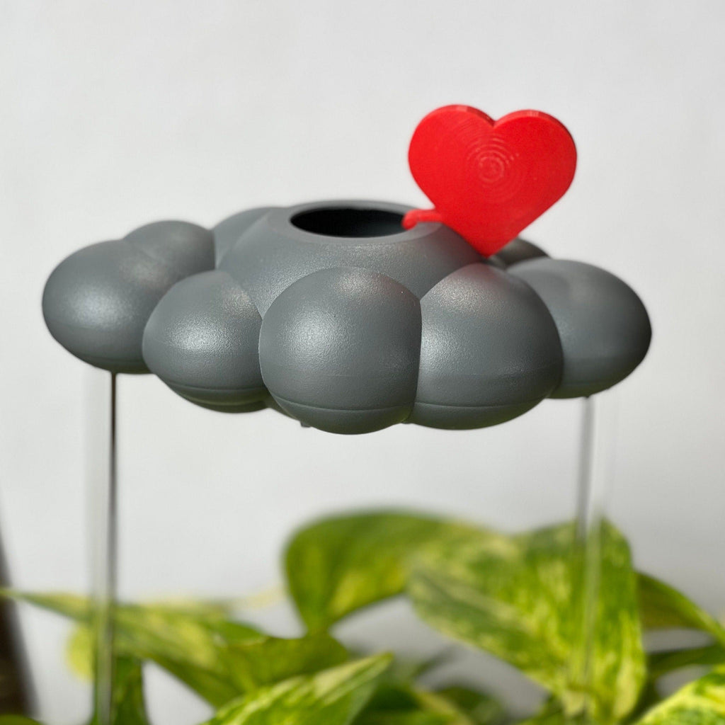 Stormy Dripping Rain Cloud with Red Heart Charm The Cloud Makers