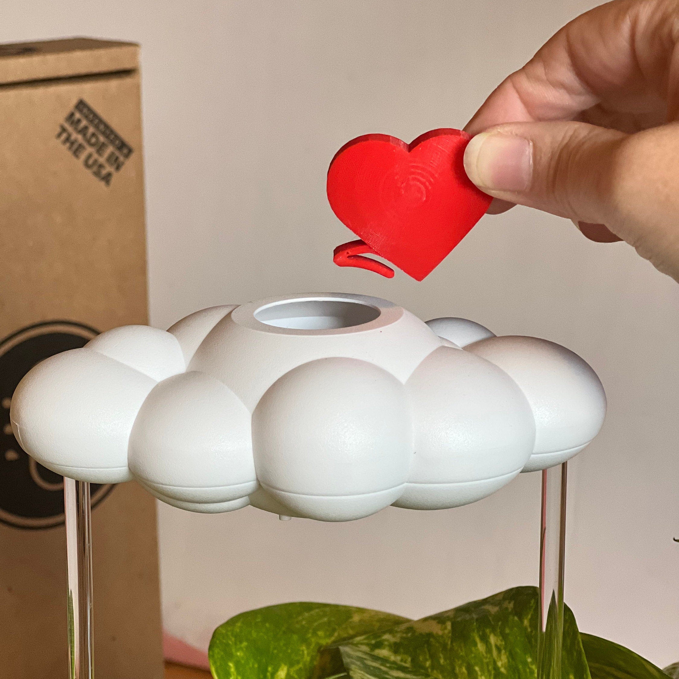 Original Dripping Rain Cloud with Red Heart Charm The Cloud Makers