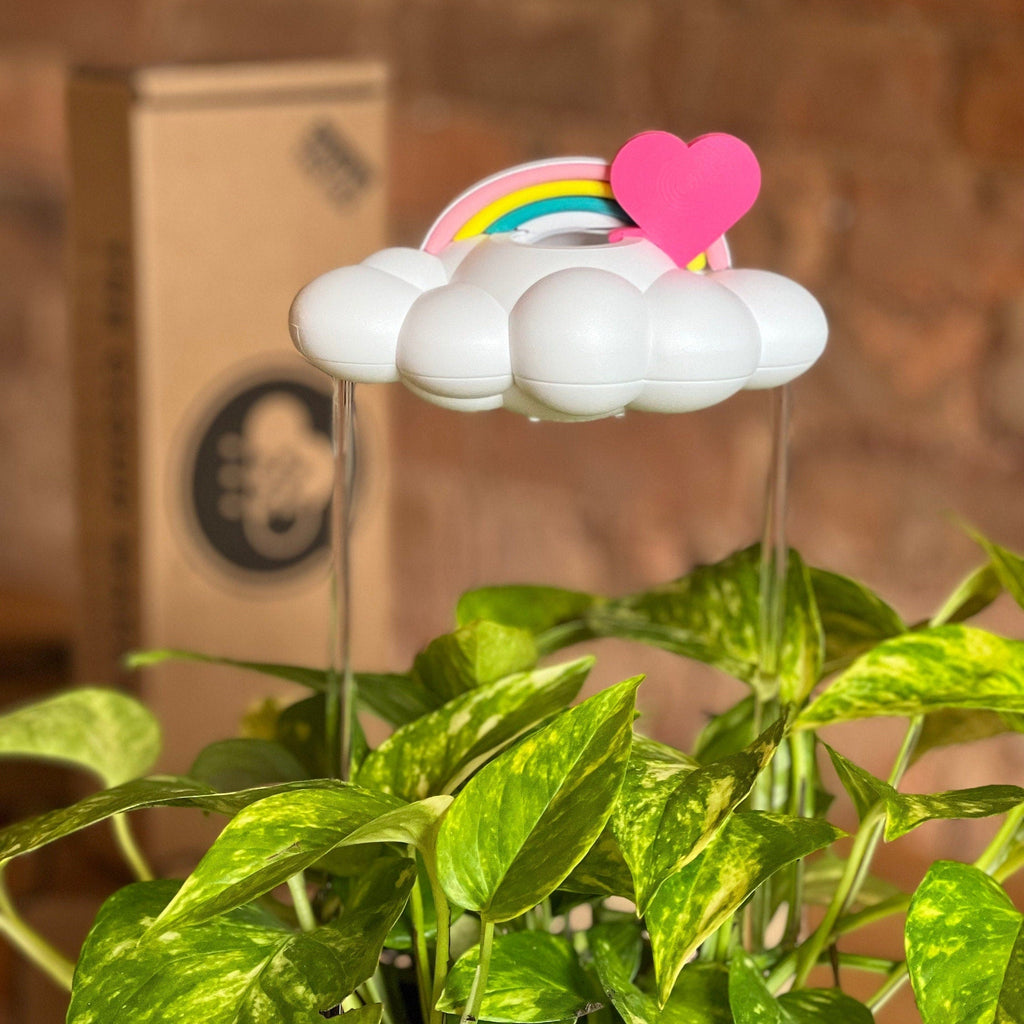 Original Dripping Rain Cloud with Pink Heart and Pastel Rainbow Charms The Cloud Makers