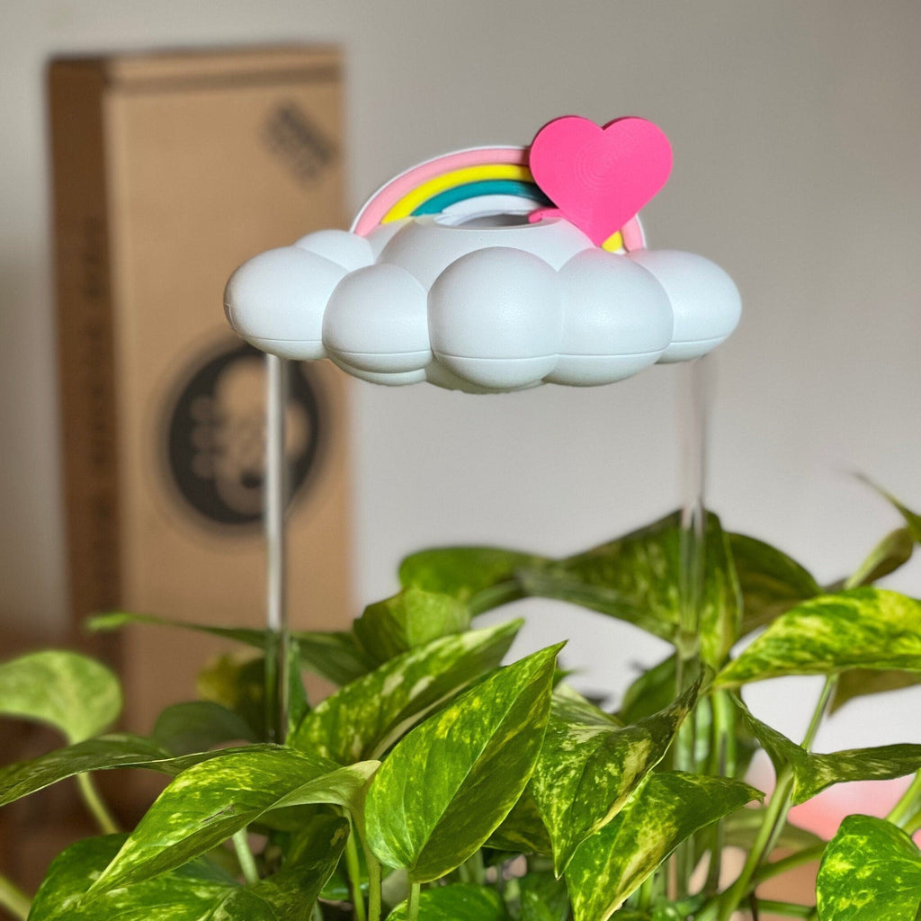 Original Dripping Rain Cloud with Pink Heart and Pastel Rainbow Charms The Cloud Makers