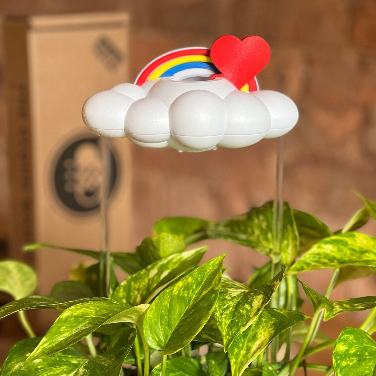 Original Dripping Rain Cloud with Red Heart and Rainbow Charms The Cloud Makers