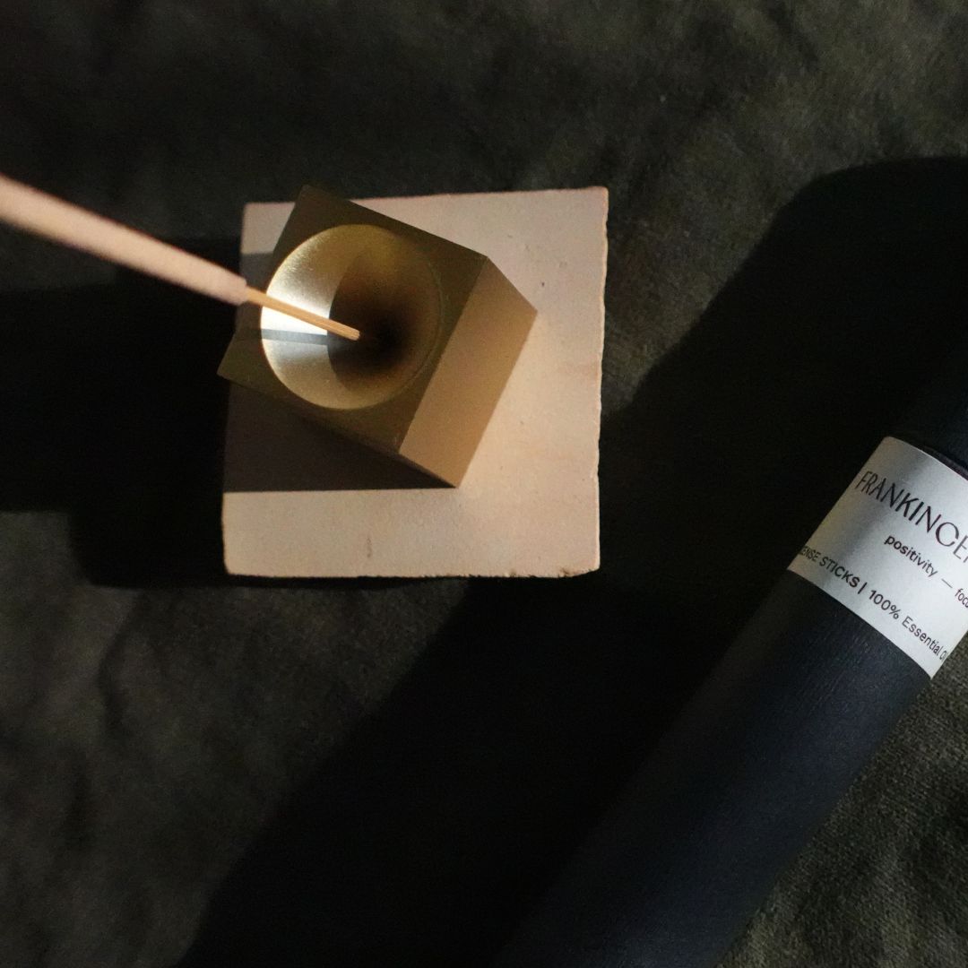 Brass Cube Incense Holder - Minimalist & Stylish Design Tilley + Me