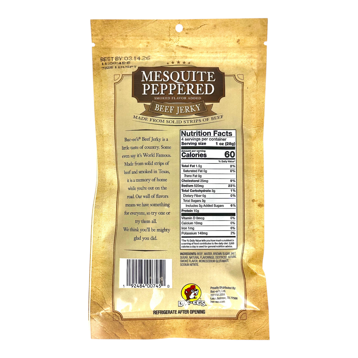 Mesquite Peppered Beef Jerky TrueTexasMerch