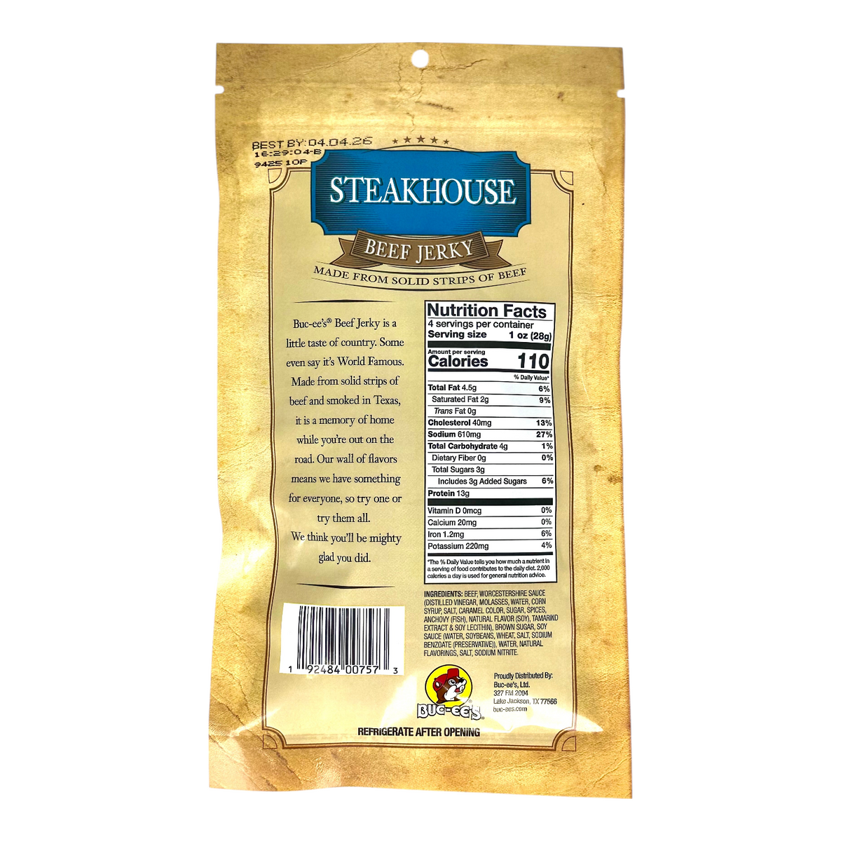 Steakhouse Beef Jerky TrueTexasMerch