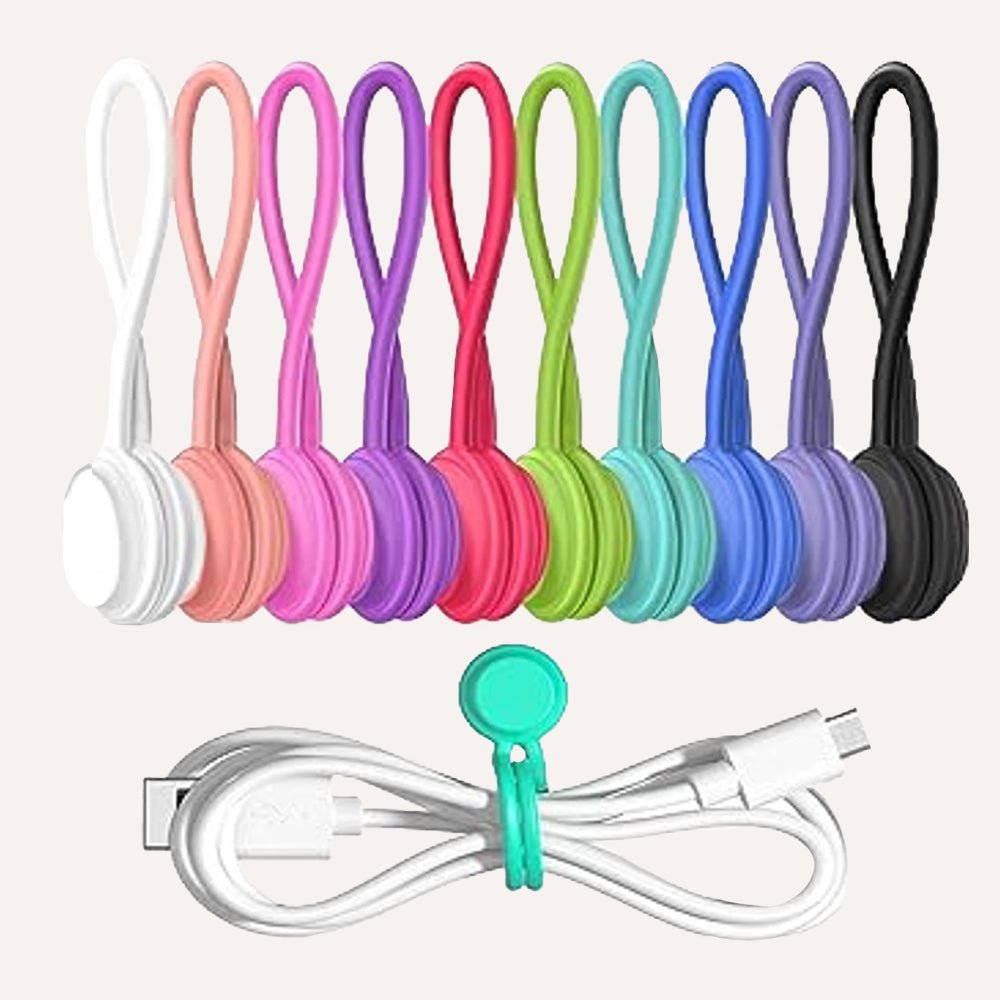 Reusable Silicone Magnetic Cable Ties for Organizing Home and Office Spaces Tilley + Me