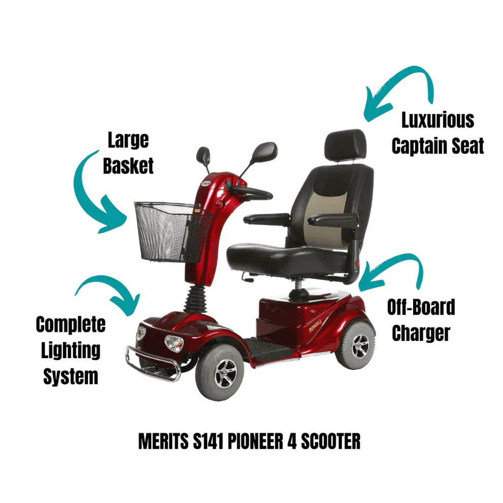 Merits Health Pioneer 4 S141 4-Wheel Mobility Scooter LifeMed USA