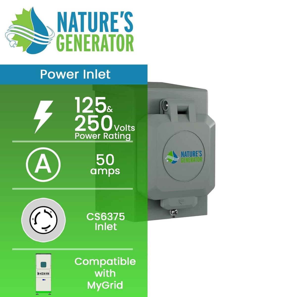 Nature's Generator 50A Power Inlet Box Nature's Generator