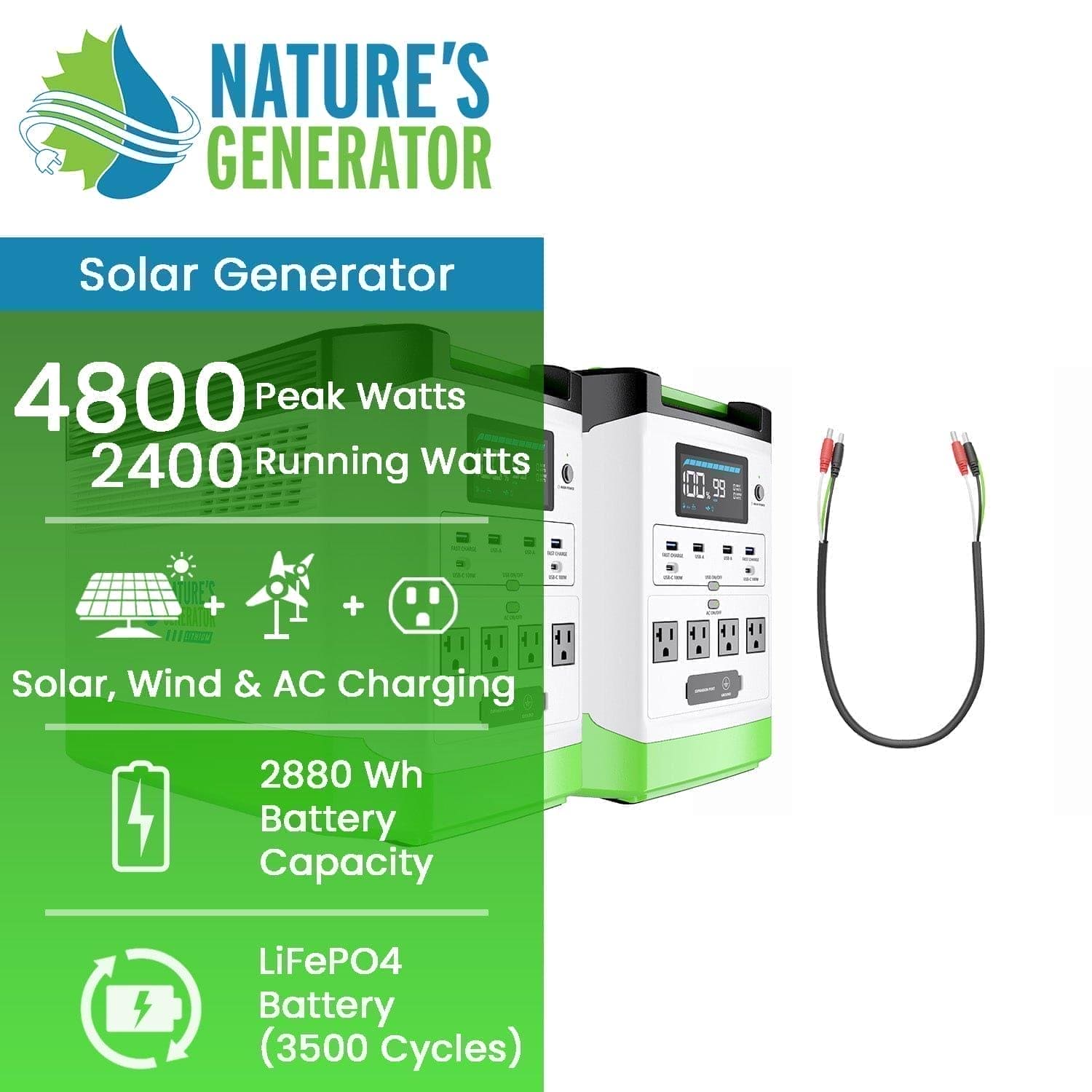 Nature's Generator Lithium 1800 Power Station Nature's Generator