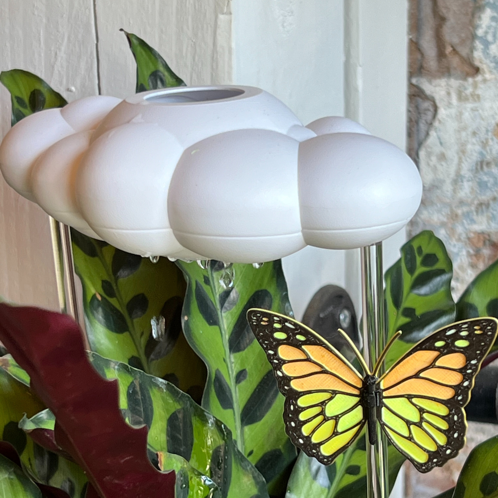 Original Dripping Rain Cloud with Orange Butterfly Charm The Cloud Makers