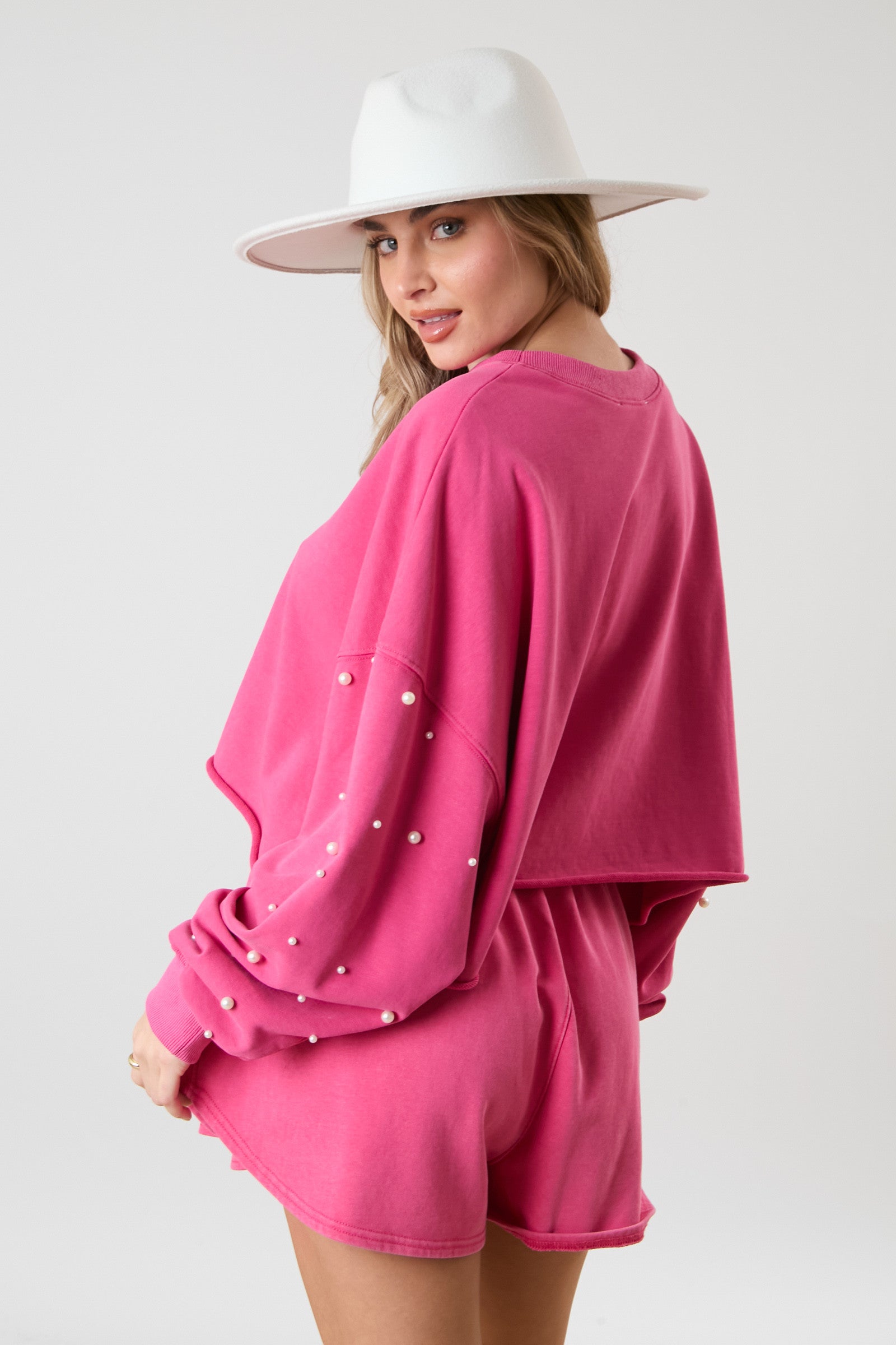 Pink Crop Pearl Set Pretty Little Patriot