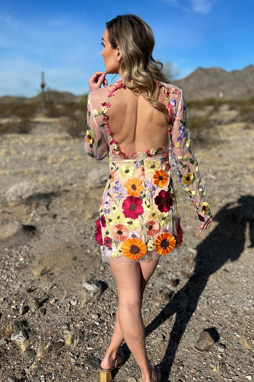 Three Dimensional Floral Dress -clearance Pretty Little Patriot
