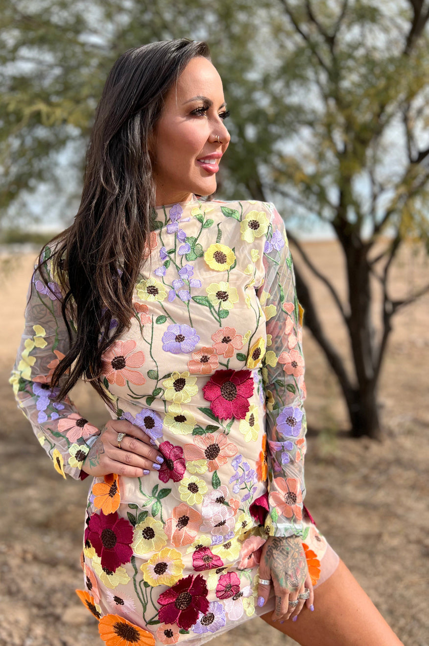 Three Dimensional Floral Dress -clearance Pretty Little Patriot