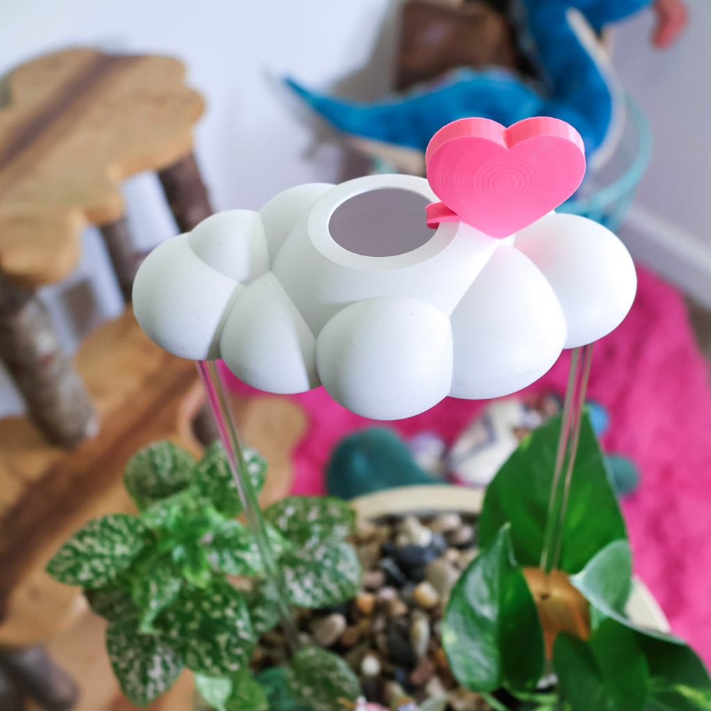 Original Dripping Rain Cloud with Pink Heart Charm The Cloud Makers