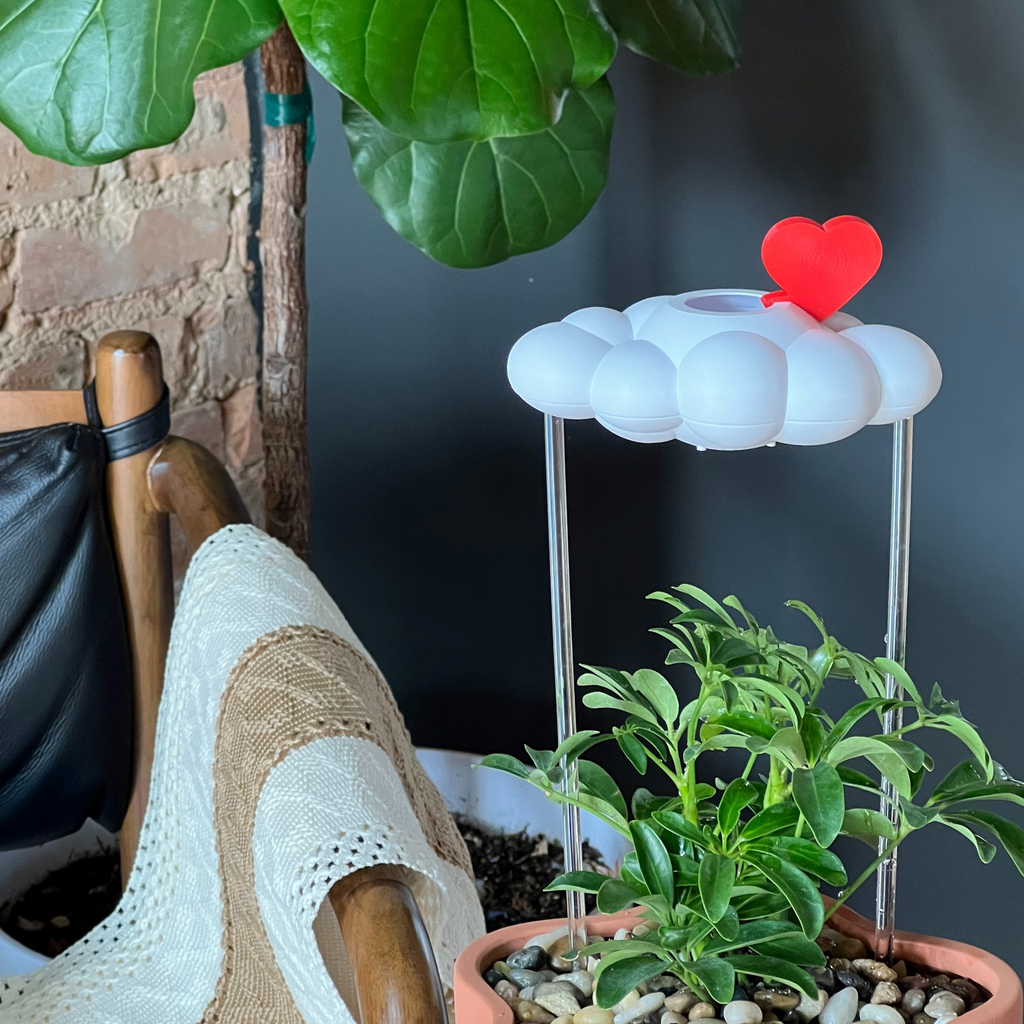 Original Dripping Rain Cloud with Red Heart Charm The Cloud Makers