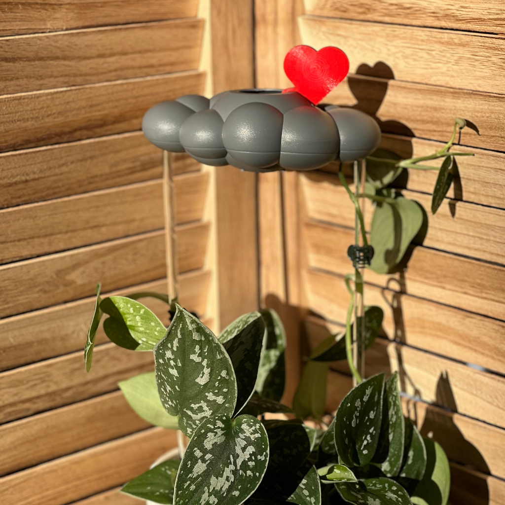 Stormy Dripping Rain Cloud with Red Heart Charm The Cloud Makers