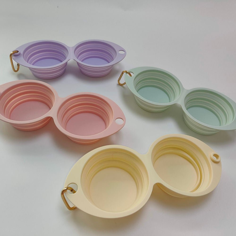 Collapsible Double Pet Bowl – Lightweight & Portable for Travel Tilley + Me