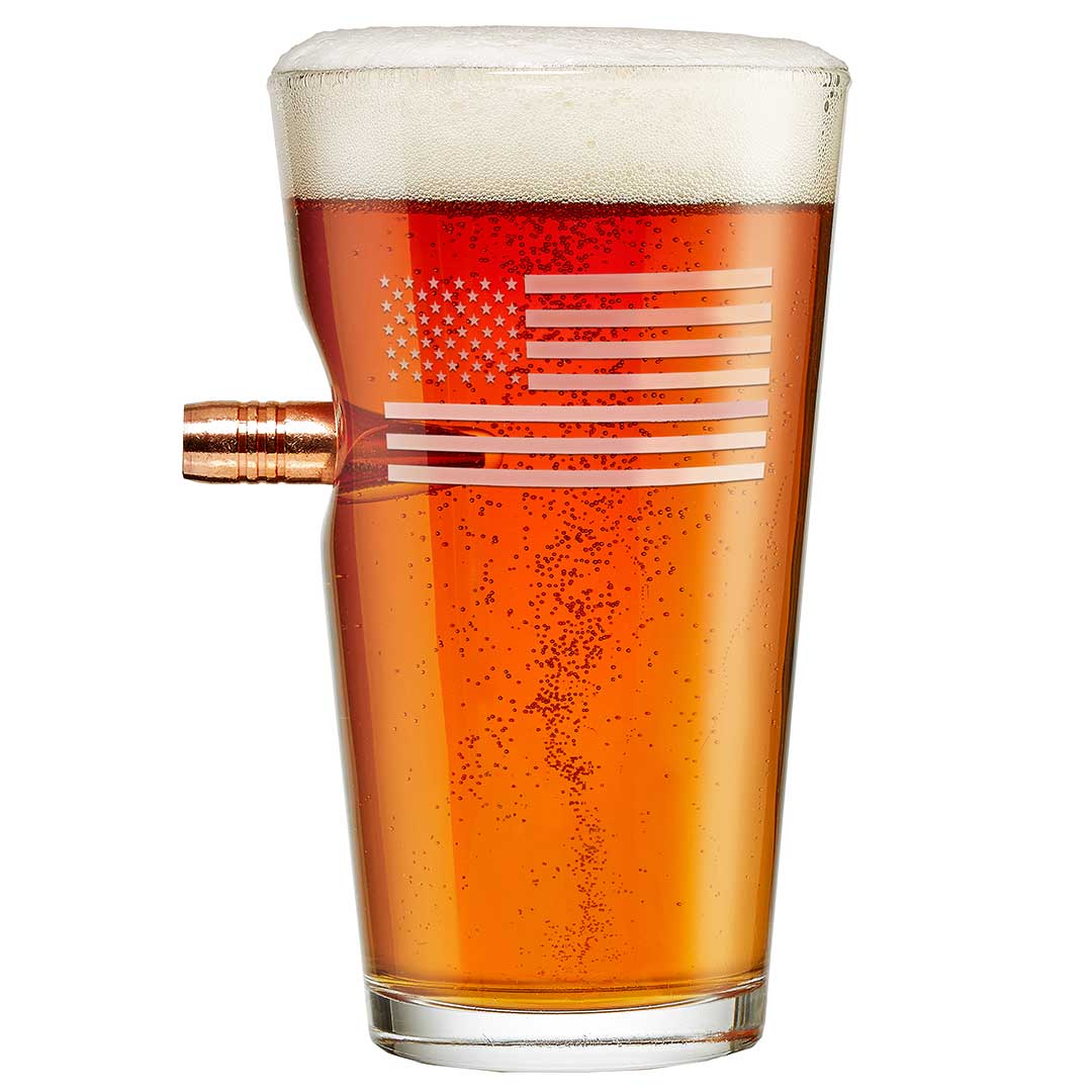 US Flag Pint Glass - 16oz BenShot