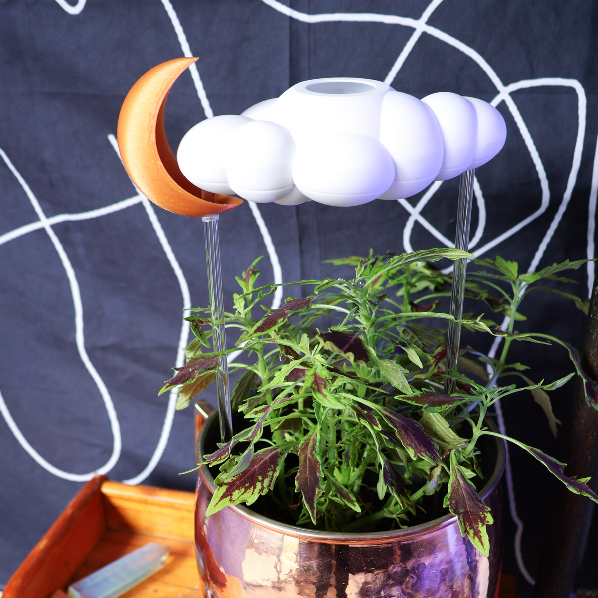 Original Dripping Rain Cloud with Moon Charm The Cloud Makers