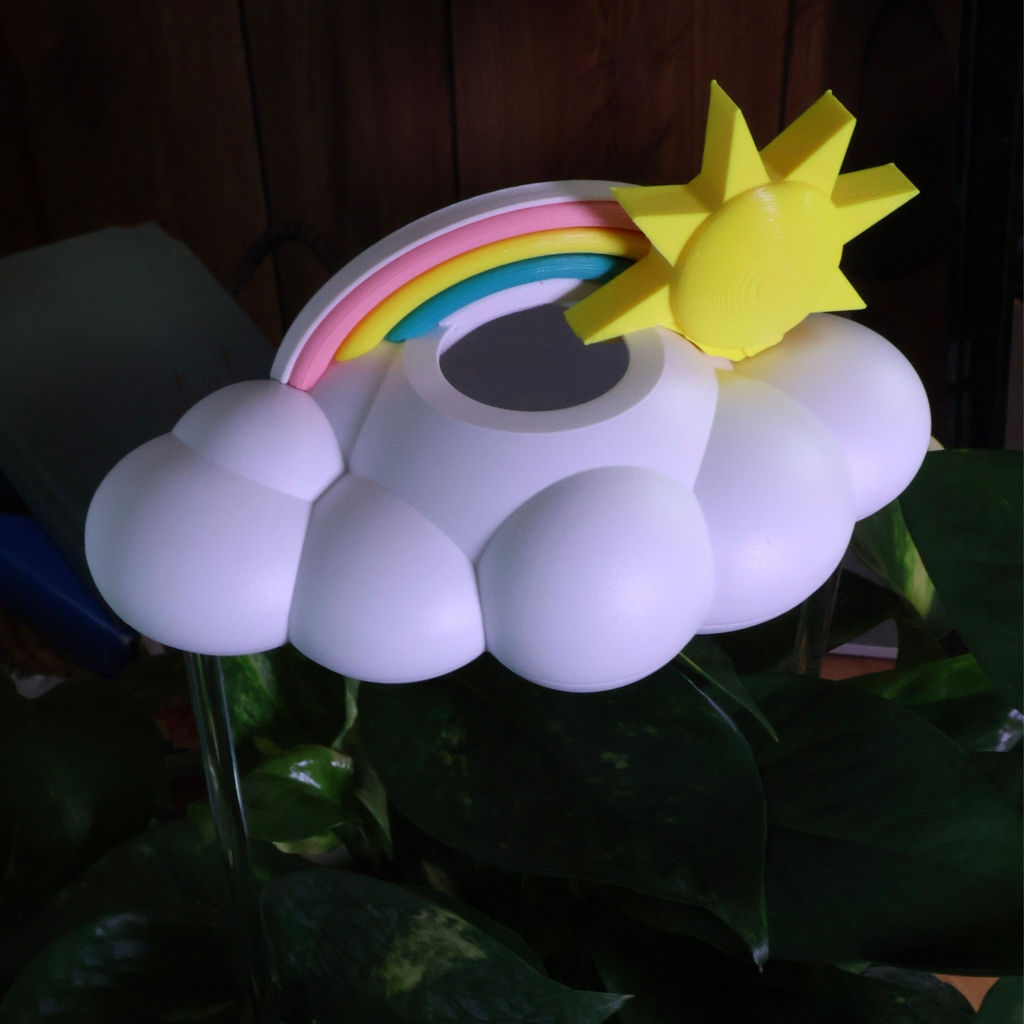 Original Dripping Rain Cloud with Sun and Pastel Rainbow Charms The Cloud Makers